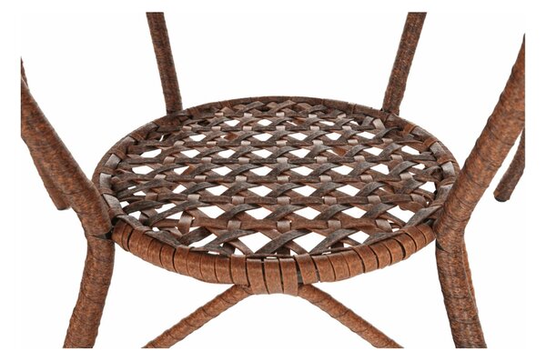 Set gradina JARUB, maro, ratan artificial/sticla securizata/metal, cu masuta si 2 scaune