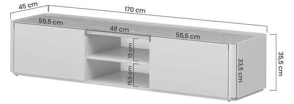Comodă TV cu sertar Elivo 170 cm - cașmir / stejar uleiat