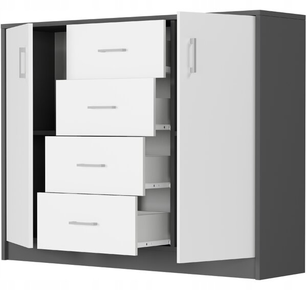 Comodă Unedia (antracit + alb). Promo -13%. 1151545