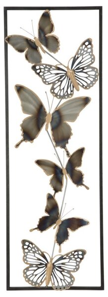 Decoratiune metalica de perete Butterflies Multicolor, l31xA2,5xH90 cm