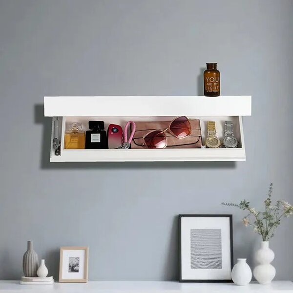 Floatshelf™ Raft De Perete Cu Compartiment Secret (53 X 17,5 X 5 Cm), Negru