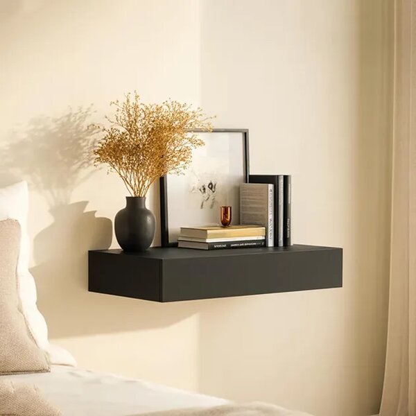 Floatshelf™ Raft De Perete Cu Compartiment Secret (53 X 17,5 X 5 Cm), Negru