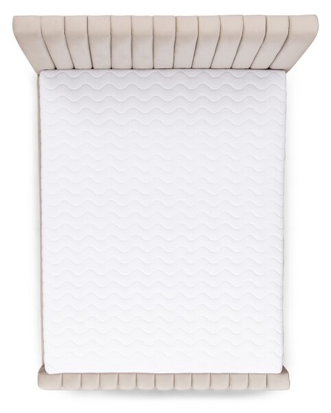 Pat tapițat cu ladă de depozitare Livani 160x200 - velur bej Velluto 2