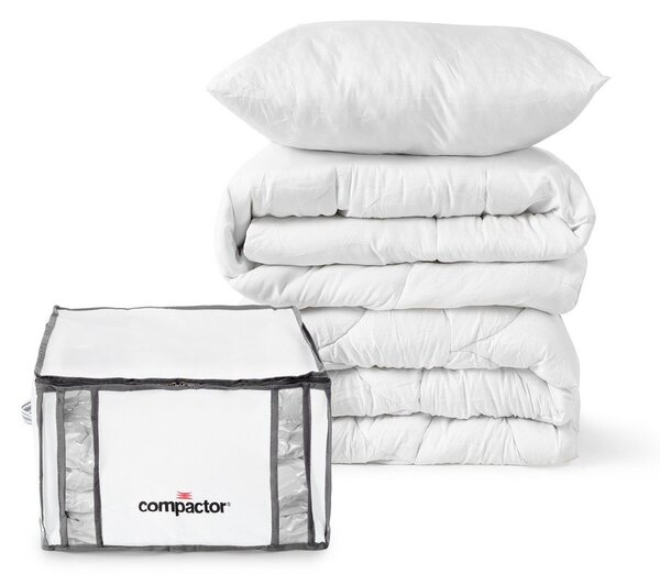 Cutii de depozitare pentru haine 2 buc. din material textil cu vacuum/cu pereți întăriți 42x25x25 cm Life – Compactor
