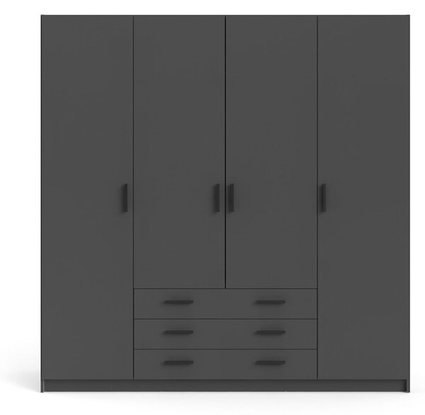 Șifonier Tvilum Sprint, 195,5 x 200 cm, negru