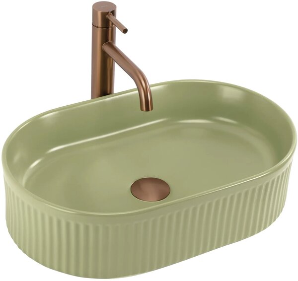Rea Vanda lavoar 49x31 cm ovale de blat verde mat REA-U3612
