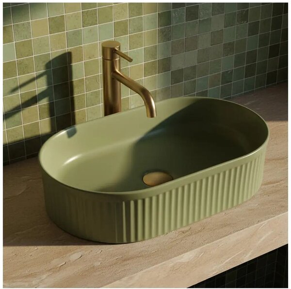 Rea Vanda lavoar 49x31 cm ovale de blat verde mat REA-U3612
