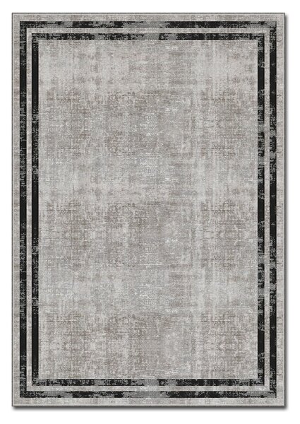 Covor, 160x230 cm, forma dreptunghiulara, poliester, bej/negru, ASR CRPT-129