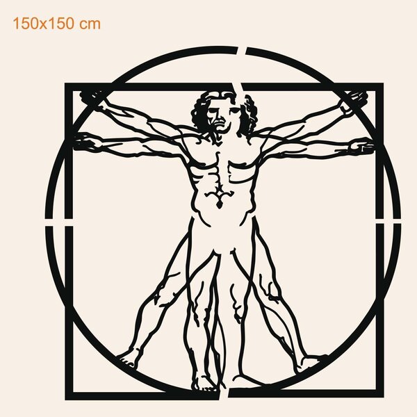 DUBLEZ | Tablou din lemn de Leonardo da Vinci - Omul Vitruvian | Tablou de perete