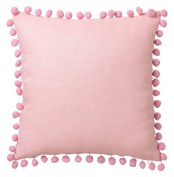Pernă roz 45 x 45 cm Pompon - Casa Selección