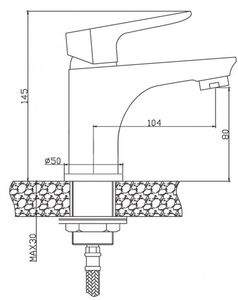 Invena Dokos baterie lavoar stativ crom BU-19-001