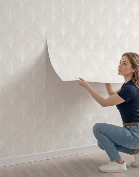 Panou Flexibil Autoadeziv Premium – Model Evantai Alb 120x60 cm