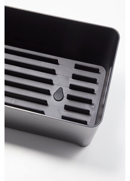 Suport de scurgere vase din silicon Yamazaki Flow, negru