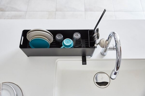 Suport de scurgere vase din silicon Yamazaki Flow, negru