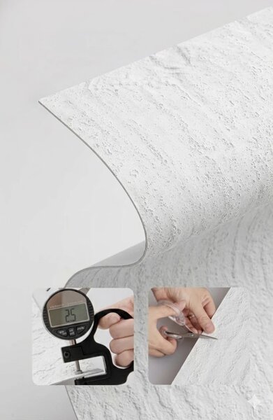 Panou Flexibil Autoadeziv Premium – Tencuială model Piatră Alb 120x60 cm
