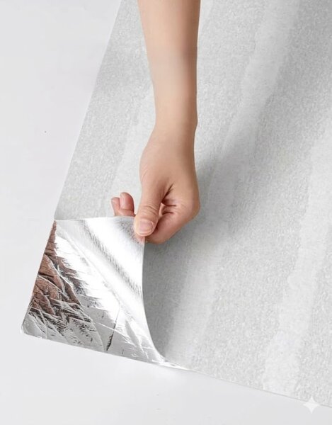 Panou Flexibil Autoadeziv Premium – Tencuială Travertin Alb 120x60 cm