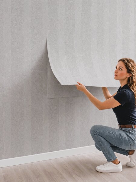 Panou Flexibil Autoadeziv Premium – Tencuială Travertin Gri 120x60 cm