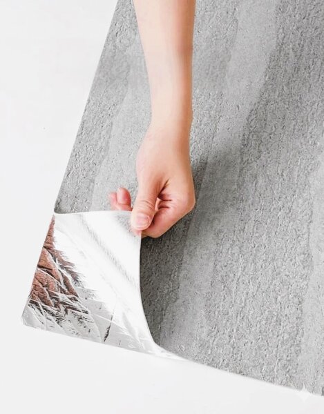Panou Flexibil Autoadeziv Premium – Tencuială Travertin Gri 120x60 cm