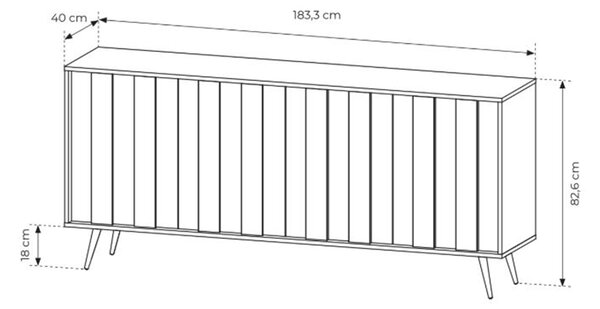 Comodă Flaro 183 cm cu iluminare - stejar Dunin