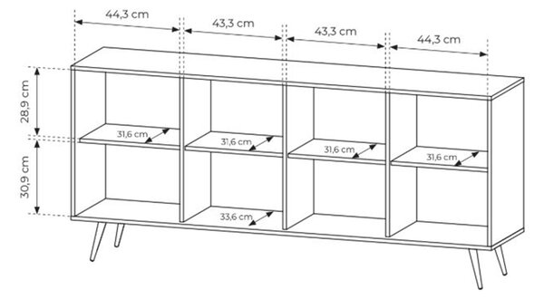 Comodă Flaro 183 cm cu iluminare - stejar Dunin