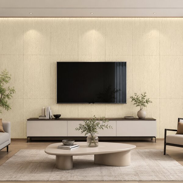 Panou Flexibil Autoadeziv Premium – Tencuială structurată Galben-Bej 120x60 cm