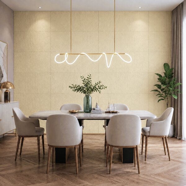 Panou Flexibil Autoadeziv Premium – Tencuială structurată Galben-Bej 120x60 cm