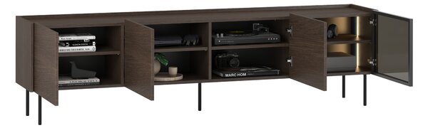 Comodă TV Dunari 220 cm cu picioare metalice - stejar dunin
