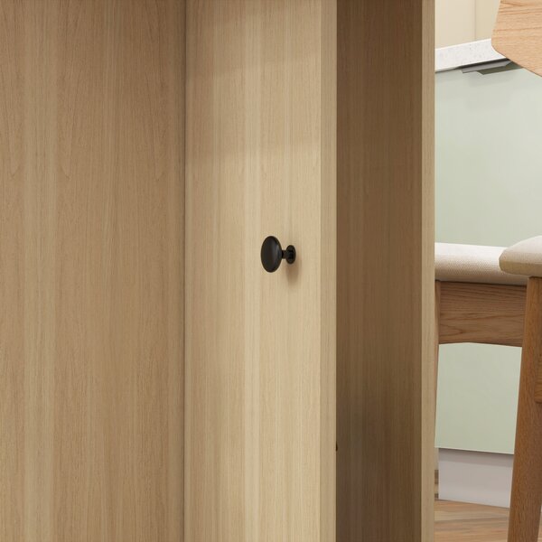 HOMCOM Masă de Bucătărie Pliabilă, Masă Rabatabilă cu Roți și Frâne pentru 6 Persoane, Birou Pliabil cu 2 Sertare și Dulap, pentru Living, 120x60x76.5 cm, Lemn Natural | Aosom Romania