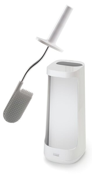 Perie de toaletă cu suport pentru hârtie igienică Joseph Joseph Flex Plus, alb