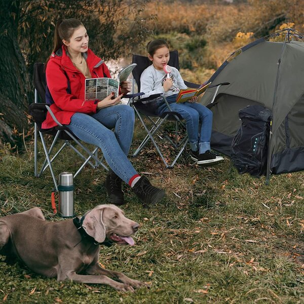 Scaune de camping ROVER, set 2 buc., negru SongmicsHome