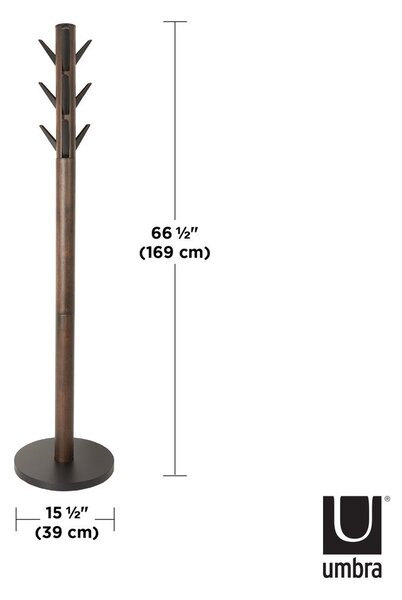 Cuier negru din lemn de arbore de cauciuc Flapper – Umbra