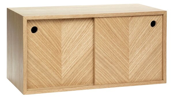 Dulăpior de perete din lemn de stejar Hübsch Herringbone, natural