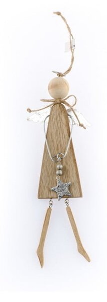 Decorațiune suspendată din lemn în formă de înger Dakls Angelo
