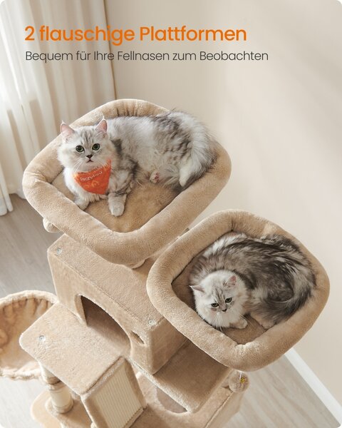 Ansamblu pisici, Clawfy, Feandrea, Bej, 60x50x206 cm