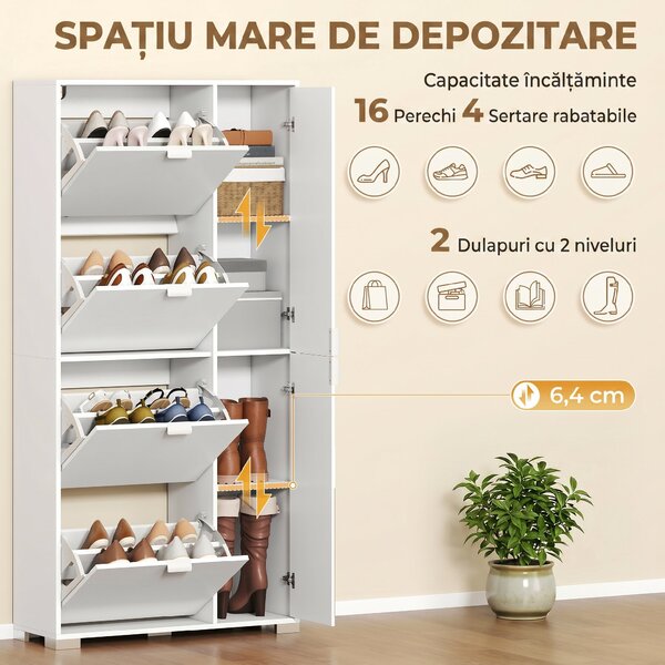 HOMCOM dulap pantofi rabatabil | Aosom Romania