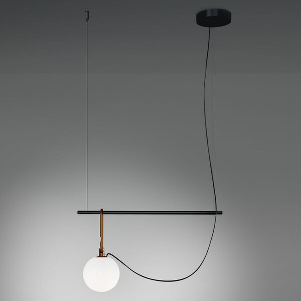 Artemide nh S1 14 suspendată 55 cm glob Ø 14cm, reglabil, Alb, Camera de zi / sufragerie, Sticlă, Design, glob