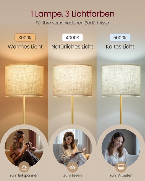 Lampadar LED, Lusia, Vasagle, Negru, 30x30x171 cm