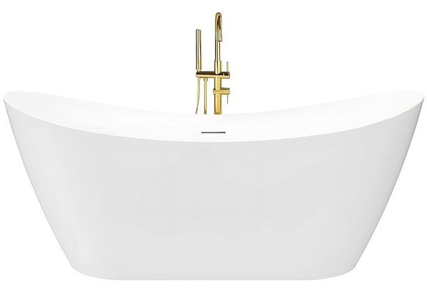 Cadă de baie independentă Rea FERRANO Slim 1520×730×670 mm, albă, capac de scurgere alb, REA-W0080