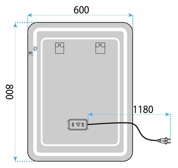 Oglindă LED 60x80cm SAB-3436
