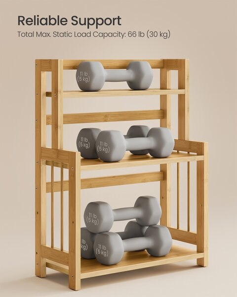 Suport pentru condimente, Bambou, Songmics, Natural, 41x18.6x53.5 cm