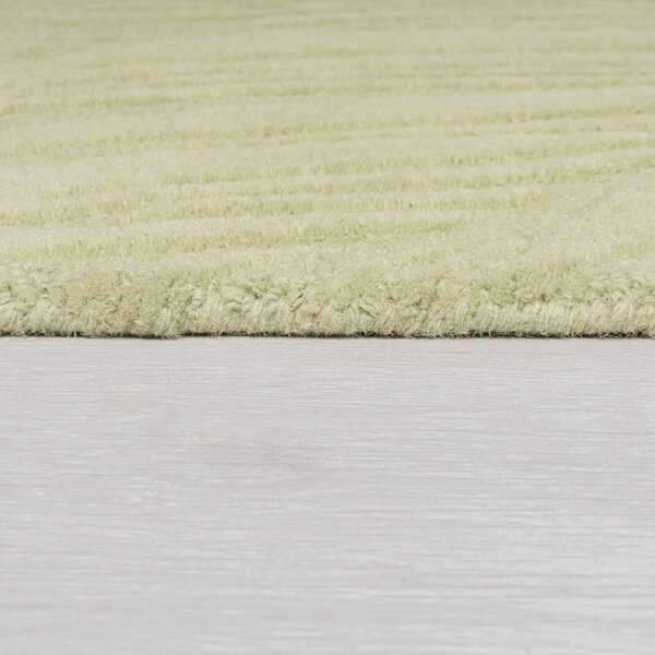 Covor verde rotund din lână ø 160 cm Lino Leaf – Flair Rugs