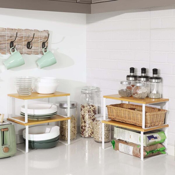 Set 4 rafturi bucatarie, Bystro, Songmics, Galben, 29.7x19.5x15.5 cm