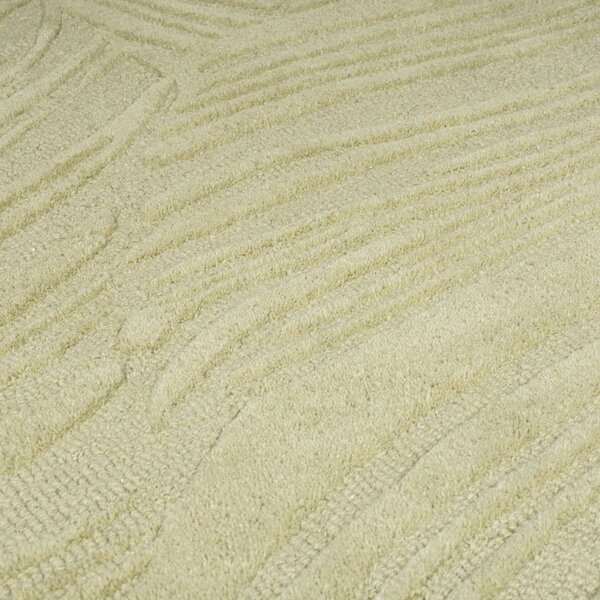 Covor verde rotund din lână ø 160 cm Lino Leaf – Flair Rugs