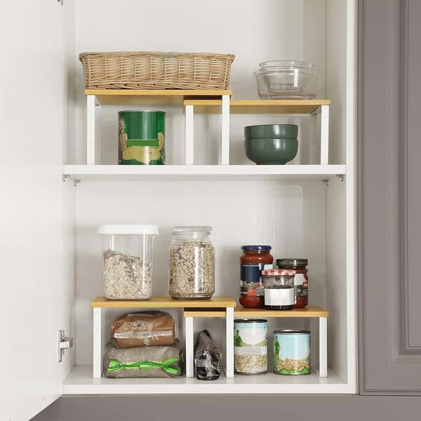 Set 4 rafturi bucatarie, Bystro, Songmics, Galben, 29.7x19.5x15.5 cm