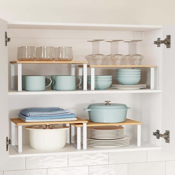 Set 4 rafturi bucatarie, Bystro, Songmics, Galben, 29.7x19.5x15.5 cm