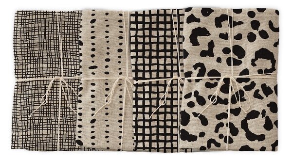 Set 4 șervețele textile Really Nice Things Leopard, lățime 40 cm