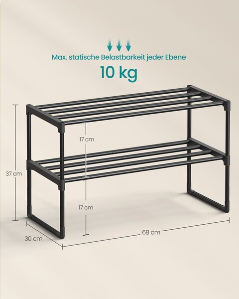 Pantofar, Deky, Songmics, Negru, 68x30x33.8 cm