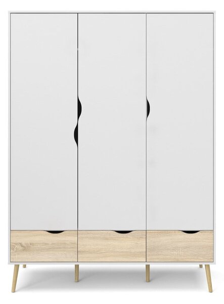 Șifonier Tvilum Oslo, 147 x 200 cm, alb-natural