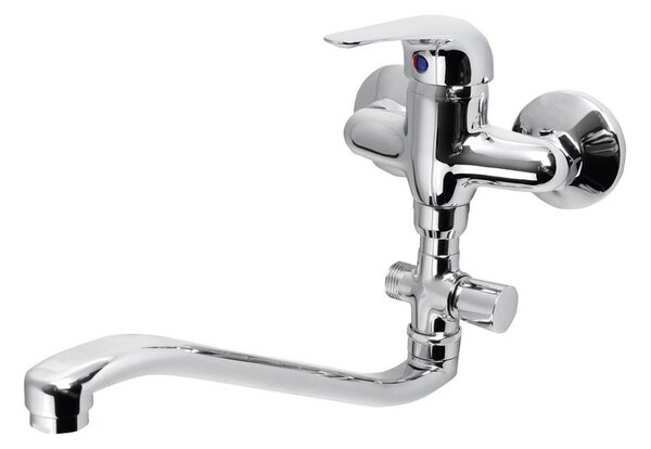 Aqualine, AQUALINE 35 baterie de perete pentru chiuvetă/cadă, pas 100 mm, crom, 52140