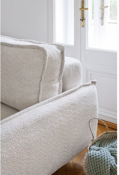 Canapea roșie extensibilă cu tapițerie din stofă bouclé 215 cm Patti – Bonami Selection